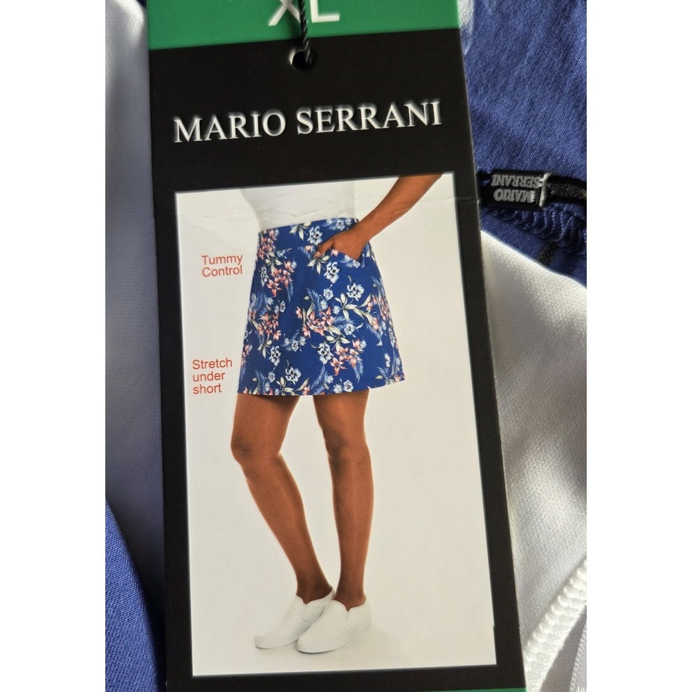 Mario Serrani Womens Skort XL Floral‎ Tummy Control Stretch Pockets